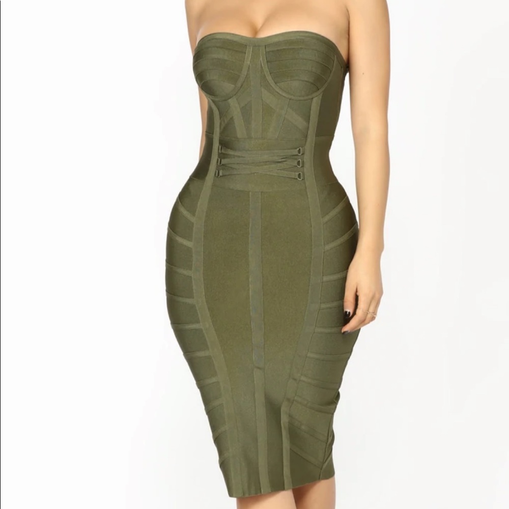 Olive green dress